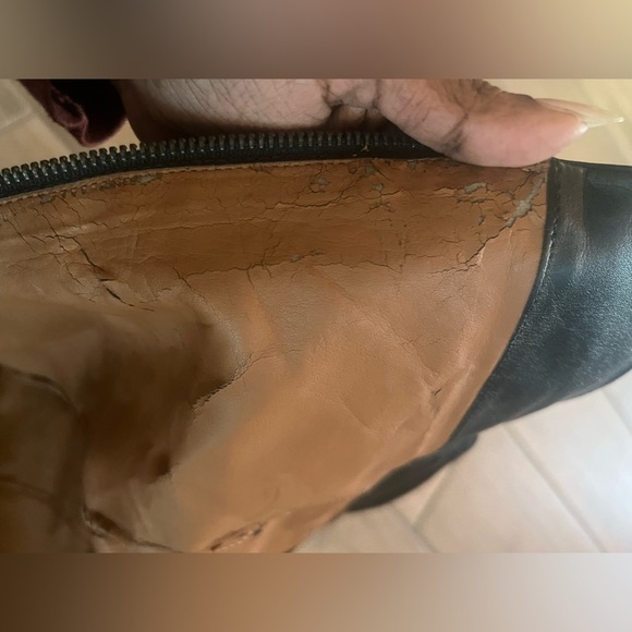 Zara Leather OTK Heeled Boots In Size 38/7.5 - Picture 6 of 8